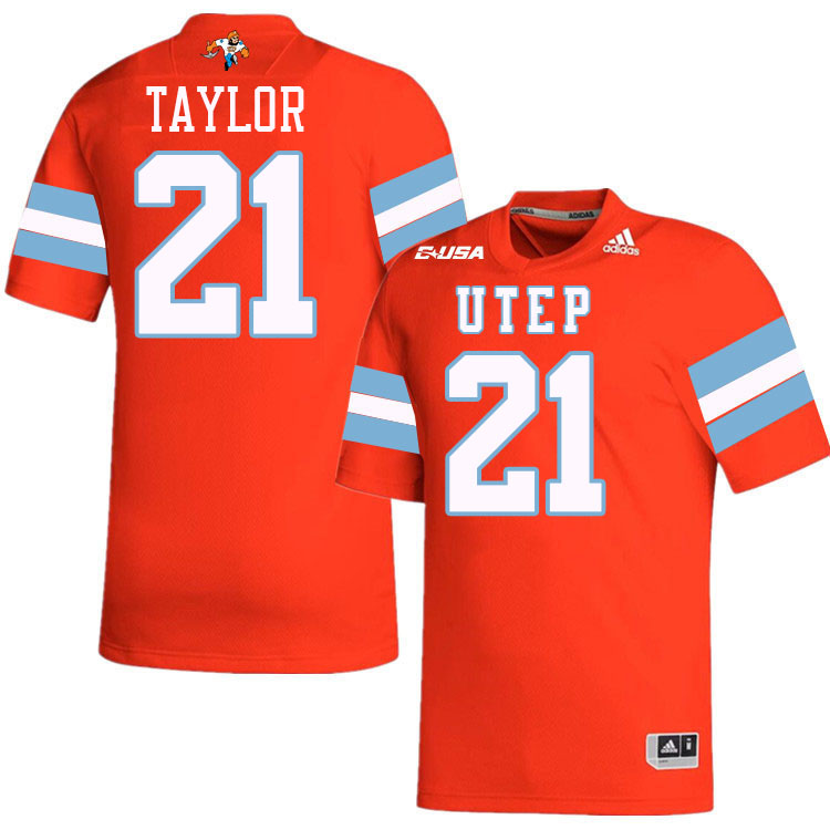 #21 Marquez Taylor UTEP Jersey,UTEP Miners College Football Jersey,Uniforms-Throwback